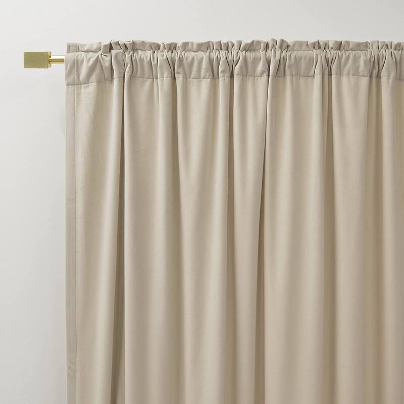 Luster Velvet Grommet Room Darkening Curtains Stainless Steel Grommet Top (Single Panel) On