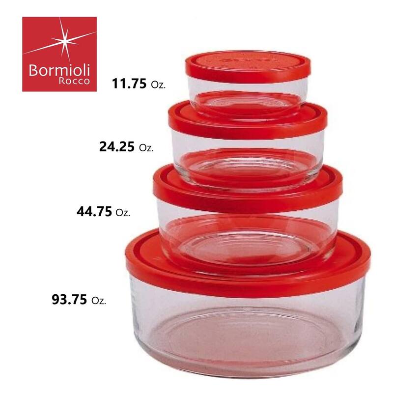 Bormioli Rocco Gelo 4pc Storage Container Set - 8.25 oz., 20.25 oz., 37.25 oz. & 81 oz.