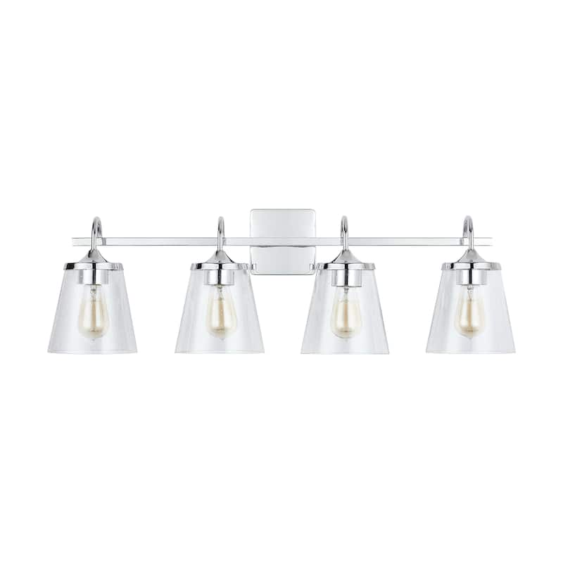 Jayne 4-light Bath/ Vanity Fixture w/ Clear Seeded Glass