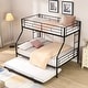 preview thumbnail 2 of 11, Durable Twin Over Full Metal Bunk Bed with Trundle, Quiet Sturdy Frame, Easy Setup, and Under-Bed Storage Space