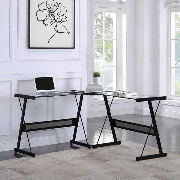 Prime LShape Glass & Metal Desk Bed Bath & Beyond 35446527
