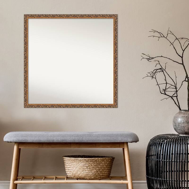 Non-Beveled Wood Wall Mirror - Antique Bronze Frame