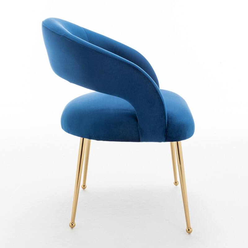 SEYNAR Mid Century Modern Velvet Upolstered Open-Back Dining Chair Set of 2