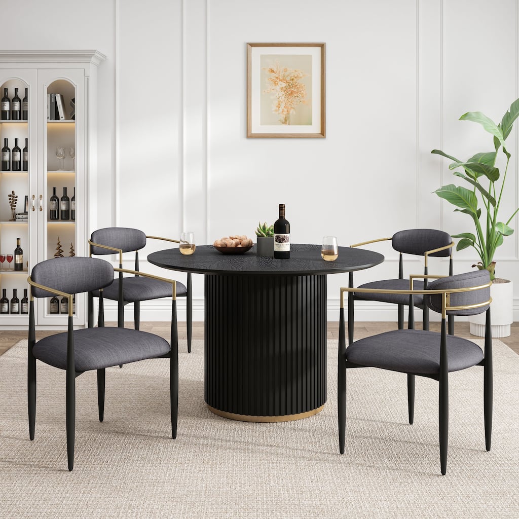 Elmore Modern Upholstered Wood 5 Piece Dining Set by Christopher Knight Home