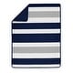 preview thumbnail 3 of 4, Sweet Jojo Designs Navy Blue and Grey Striped Microfiber Collection 4-piece Bumperless Crib Bedding Set