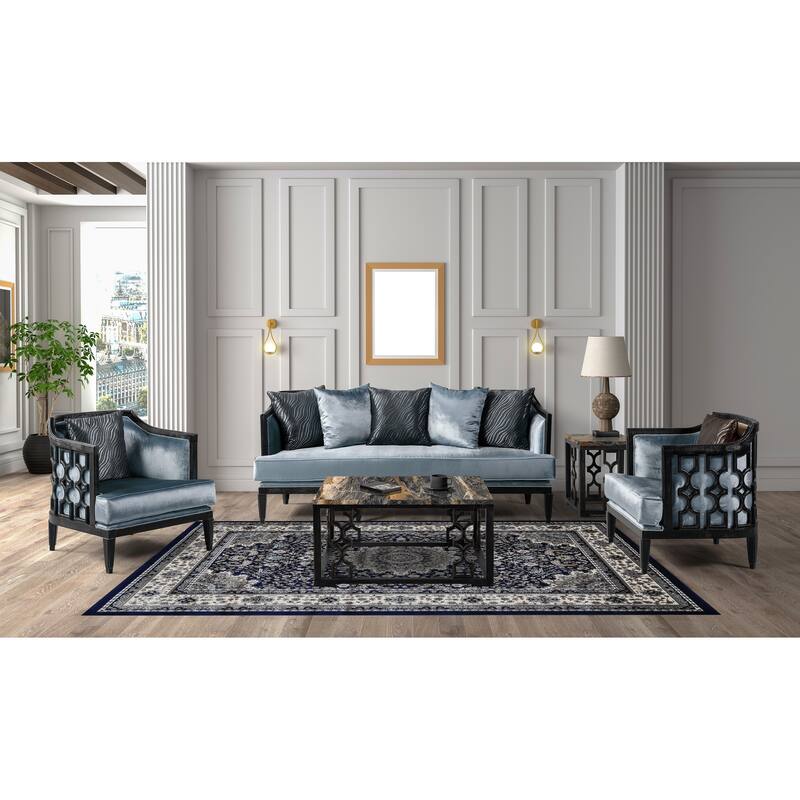 Master Collection Floral Transitional Area Rug