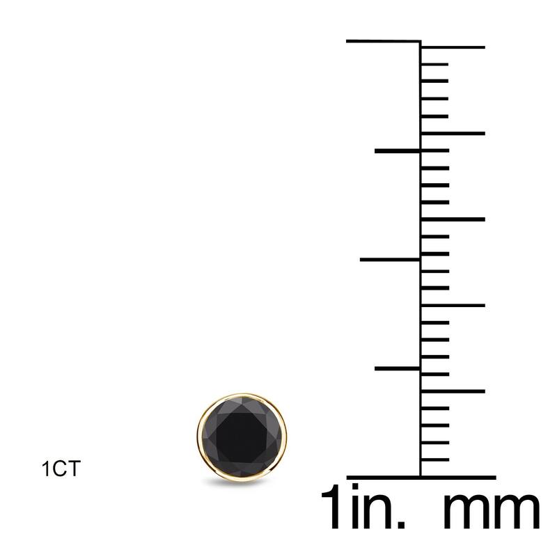 Auriya 1/2 to 4ctw Round Black Diamond Stud Earrings 14k Yellow Gold Bezel-set - 1ctw