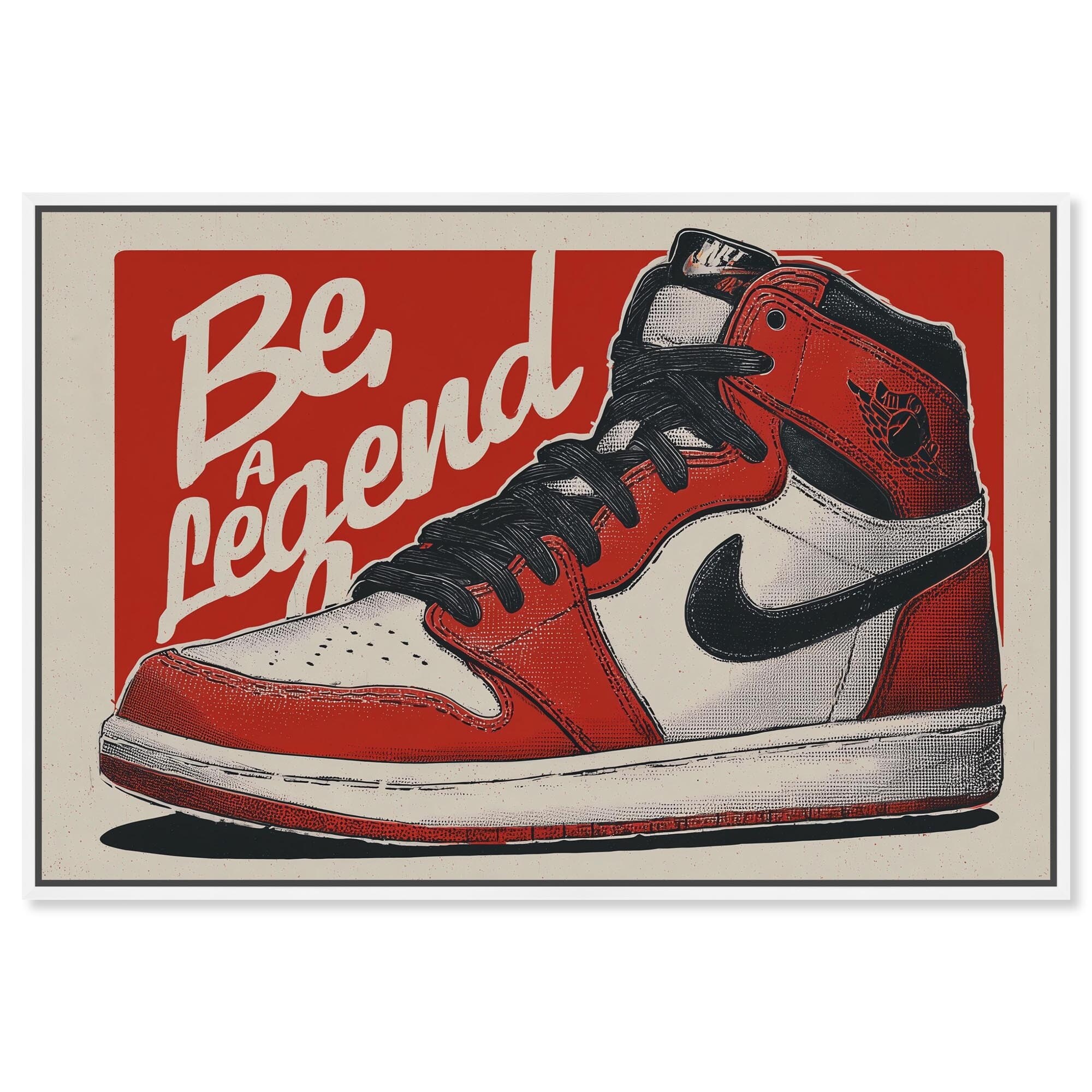Be A Legend Sneaker Bold Sneaker Art Framed Canvas Print by Notoriart