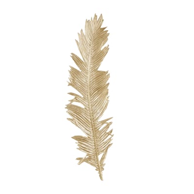 Polystone Bird Large Metallic Feather Home Wall Decor - Gold - Roche River Decor