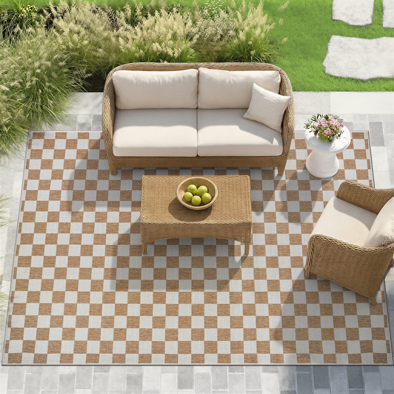 Bergamo Contemporary Floral Indoor/Outdoor Area Rug - 7'10"x10' - Gray