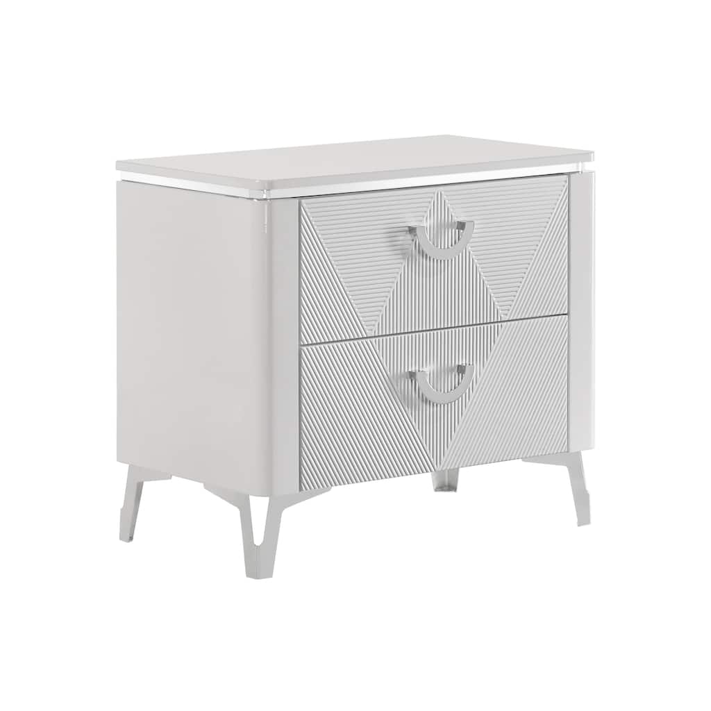 2-drawer Nightstand with Dual USB Port
