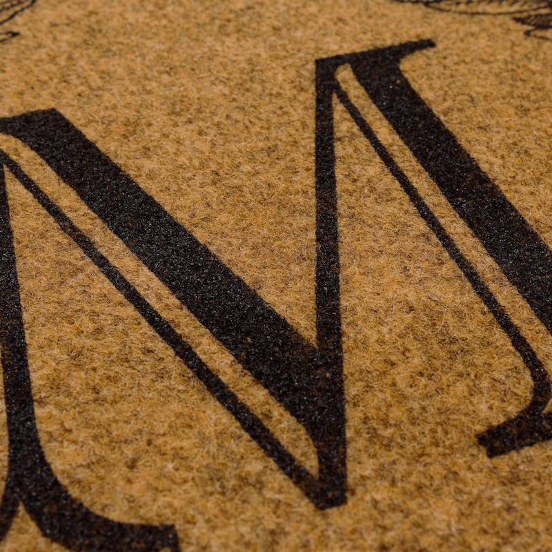 Mohawk Home Monogram Initial Faux Coir All Weather Recycled Rubber Door Mat