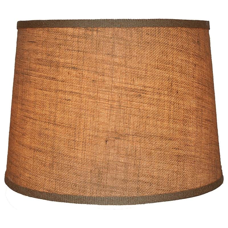 French Drum Burlap Lampshade, 12" to 16" Bottom Size