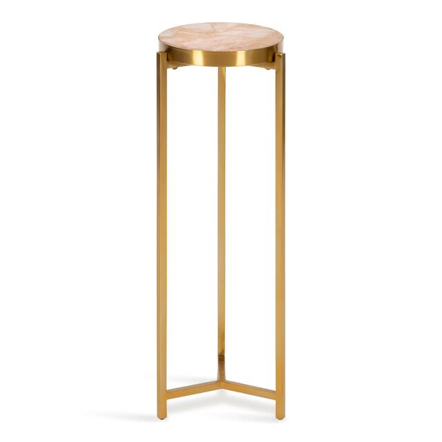 Kate and Laurel Aguilar Glam Drink Table - 8x8x23 - Gold/Pink