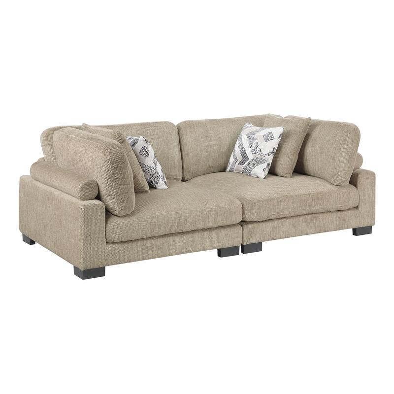 Abbeville Microfiber Living Room Loveseat - Brown