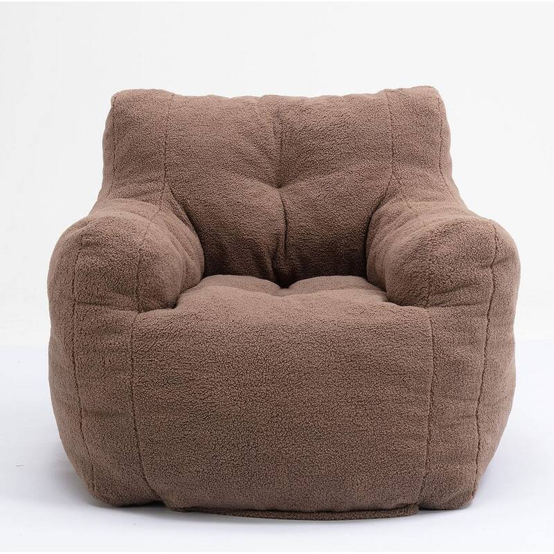 Soft Teddy Cloth Bean Bag Chair Tufted Foam Filling