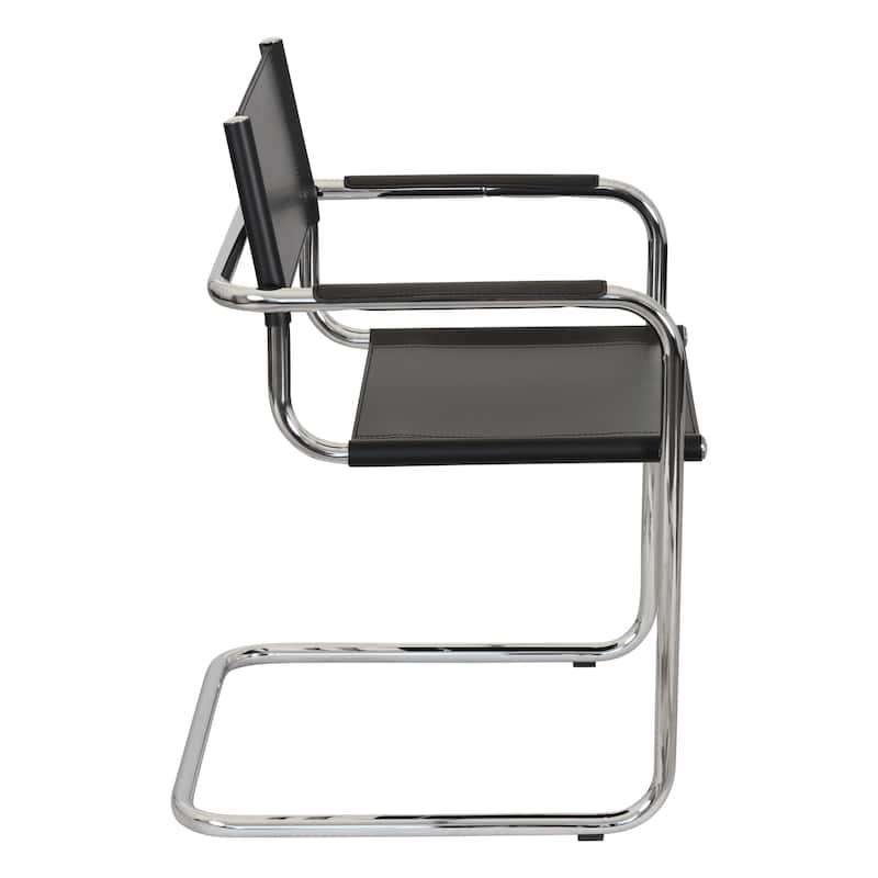 Breuer Chair Company Mart Stam Cantilever Armchair Arm Chair w/ Chrome Frame (Various Bonded Leather Colors)