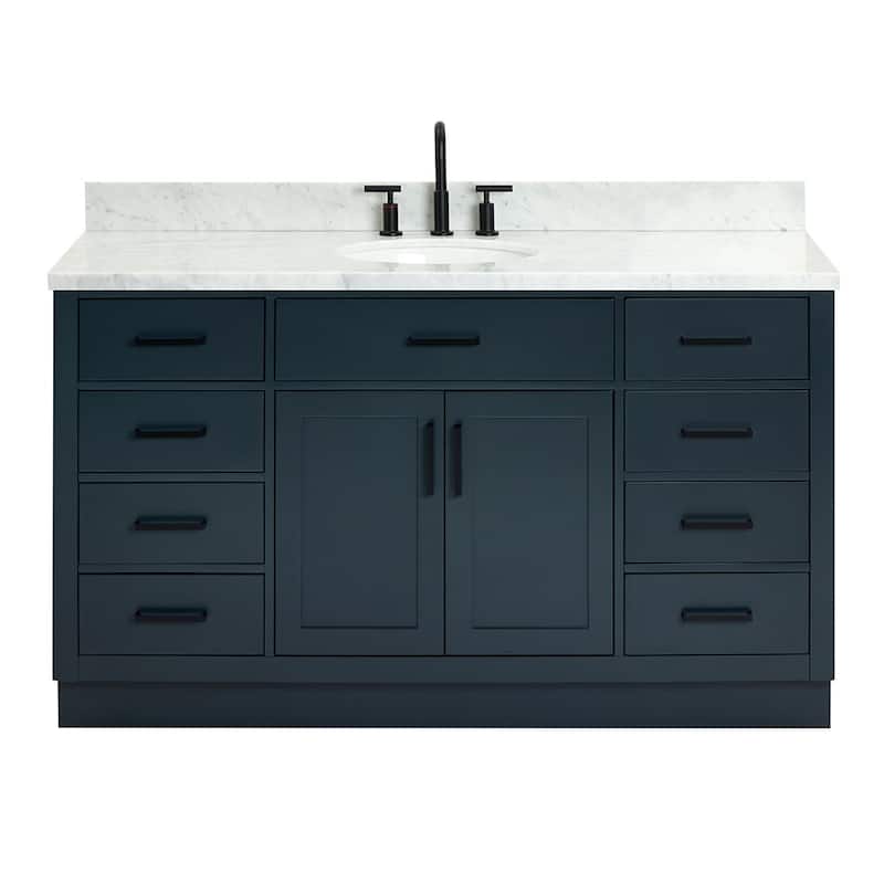 Ariel T061SCWOVO Hepburn 61" Free Standing Single Basin Vanity Set
