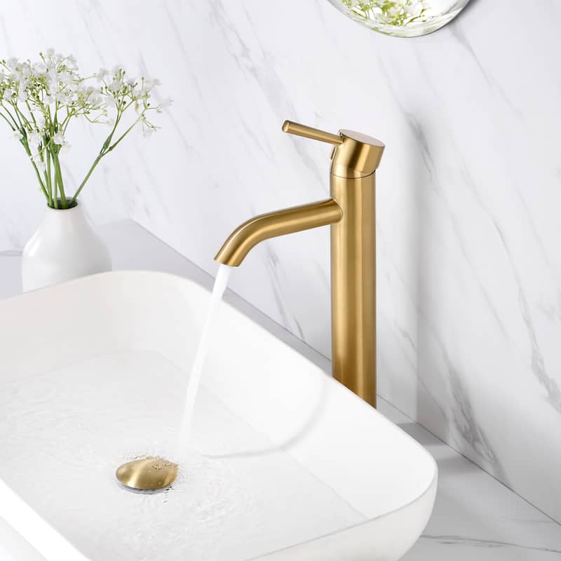 Luxier BSH03-T Single Handle 1-Hole Vessel Bathroom Faucet with Drain