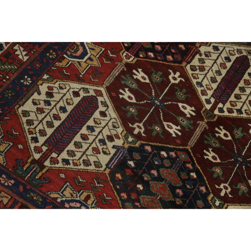 Hand Knotted Oriental 100% Wool Carpet Traditional Geometric Multi-Colored Bakhtiari Area Rug - 7' 10'' X 4' 4''
