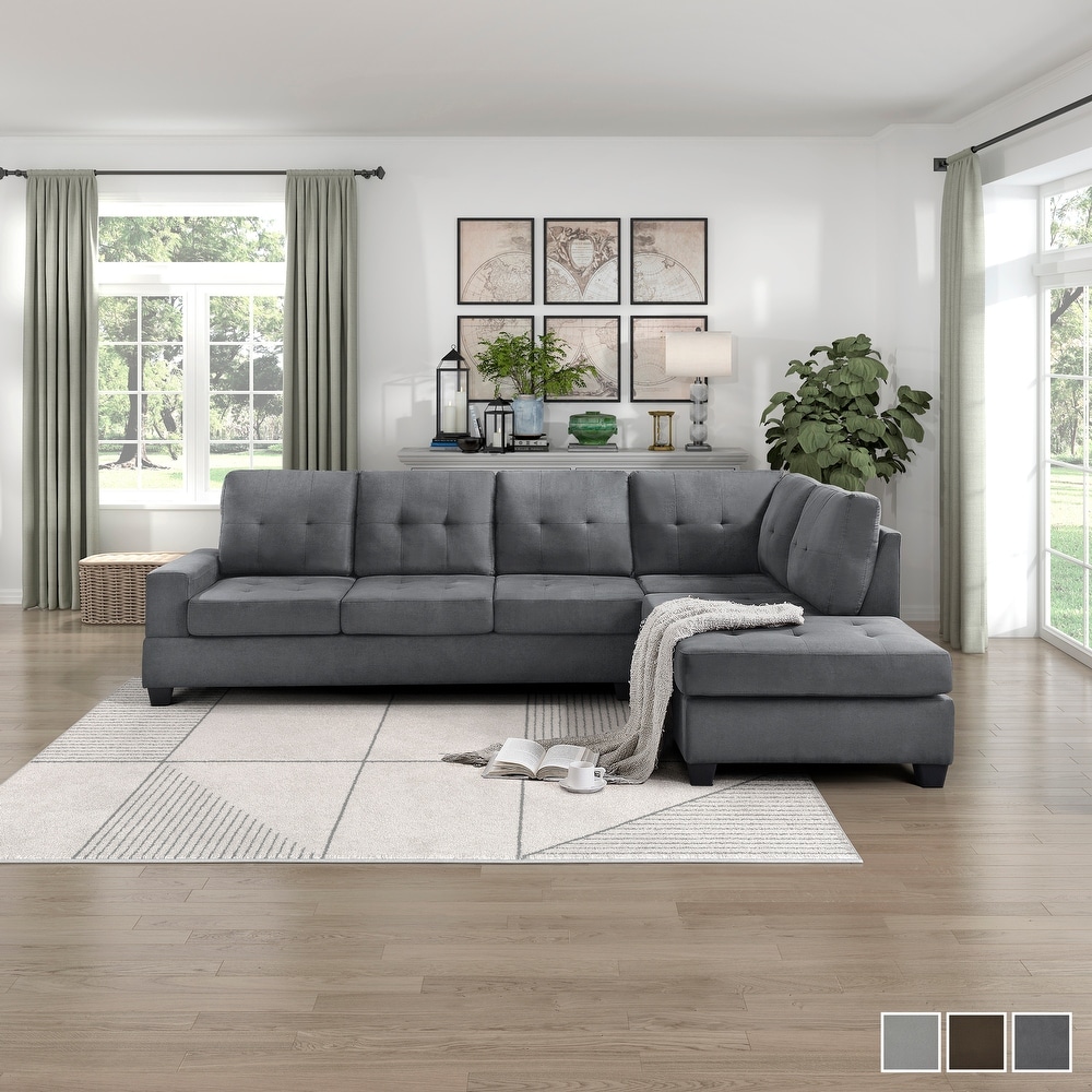 Microfiber shop reversible sectional