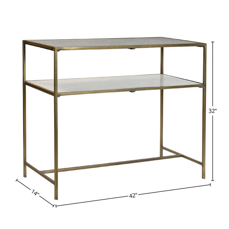 Haven Console Table, Gold/ White