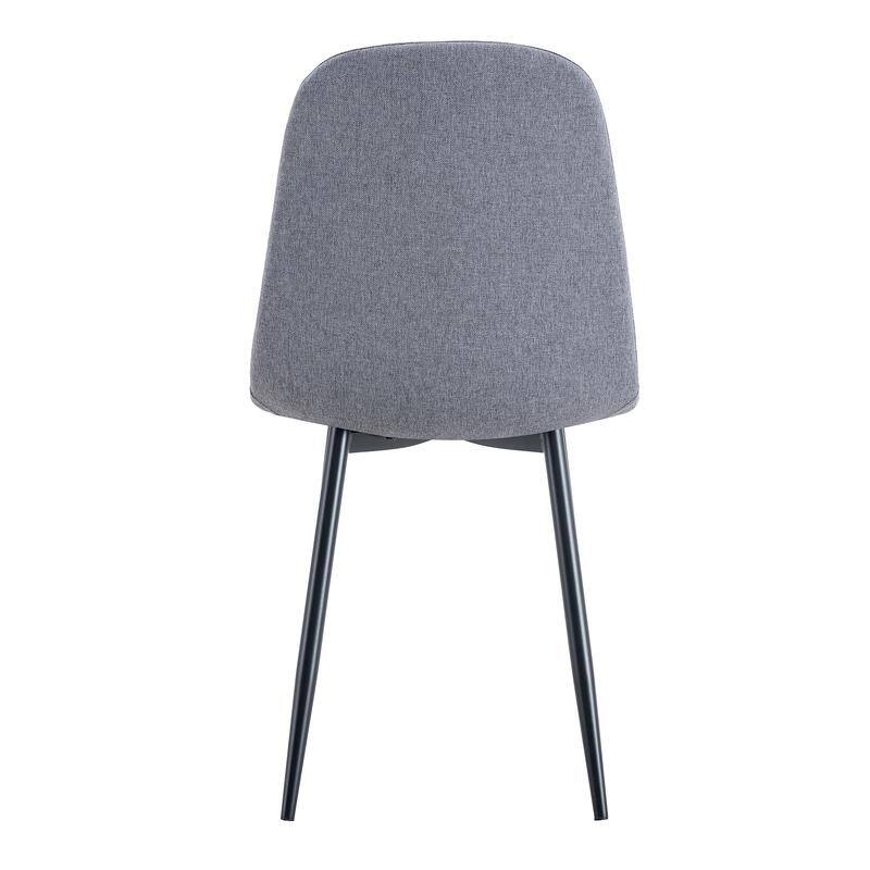 Set of 4 Modern Dining Chairs - Breathable Linen-Cotton Upholstery & Sturdy Integrated Metal Legs