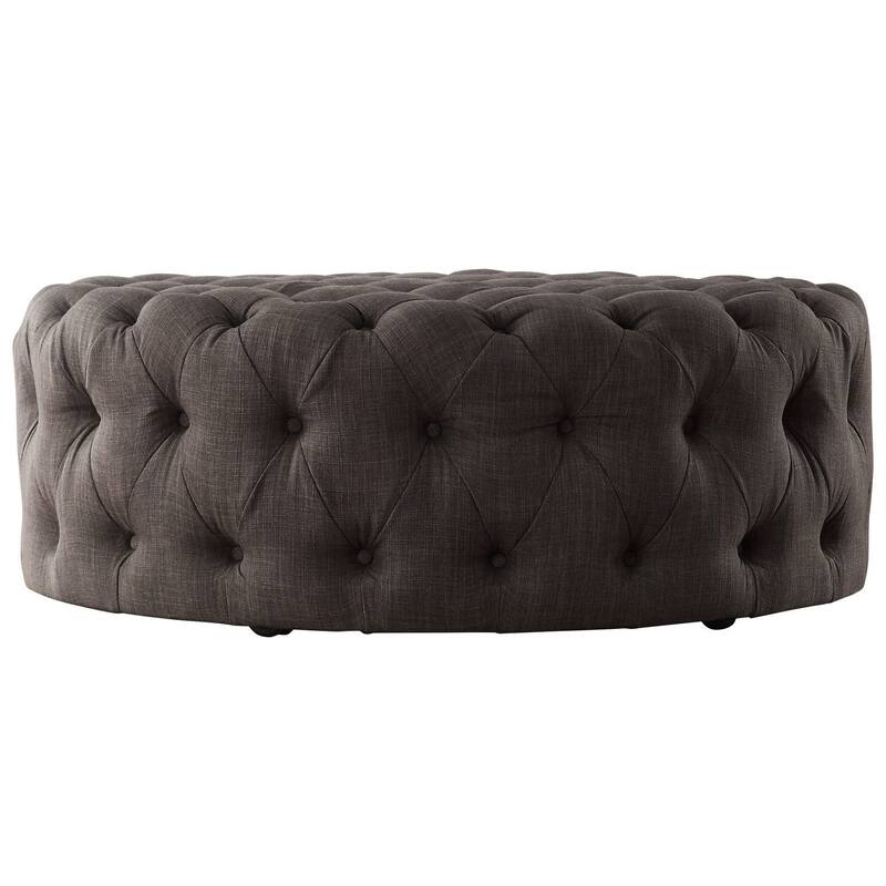 Knightsbridge Round Tufted Rolling Ottoman by iNSPIRE Q Artisan