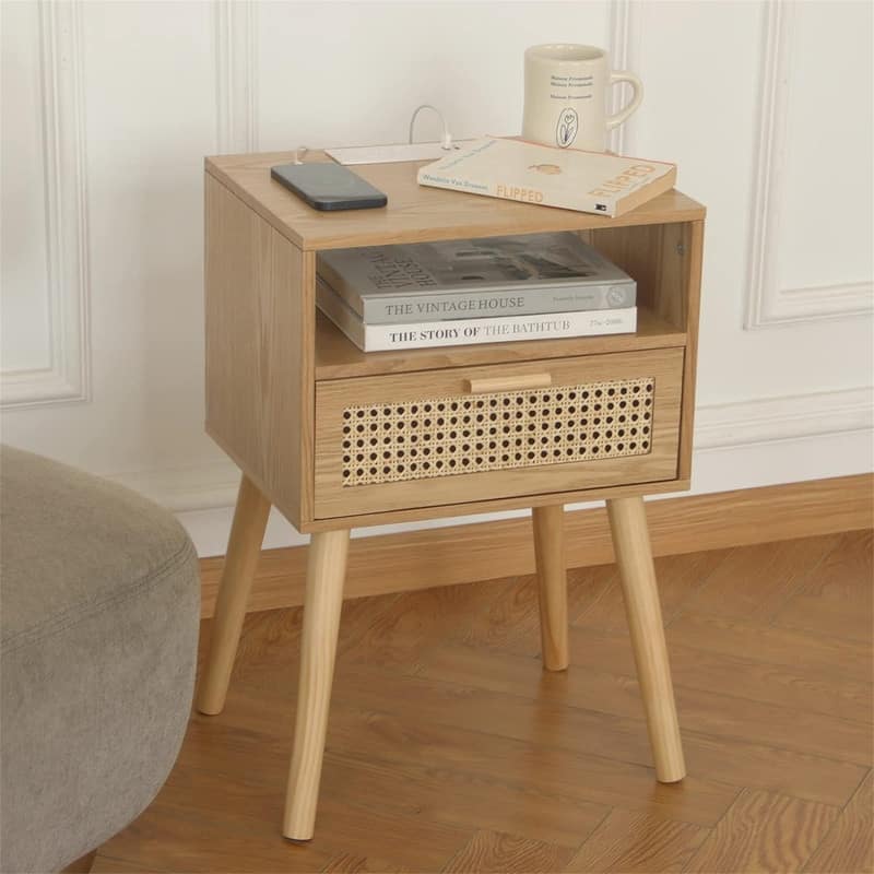 Modern Nightstand with Charging Station