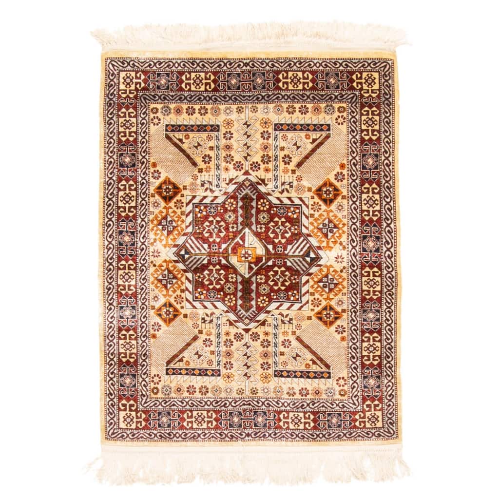 ECARPETGALLERY Hand-knotted Hereke Light Khaki Silk Rug - 2'4 x 2'11