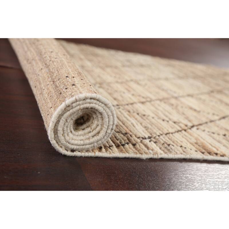 Trellis Moroccan Oriental Hallway Runner Rug Hand-knotted Wool Carpet - 3'3" x 10'1"