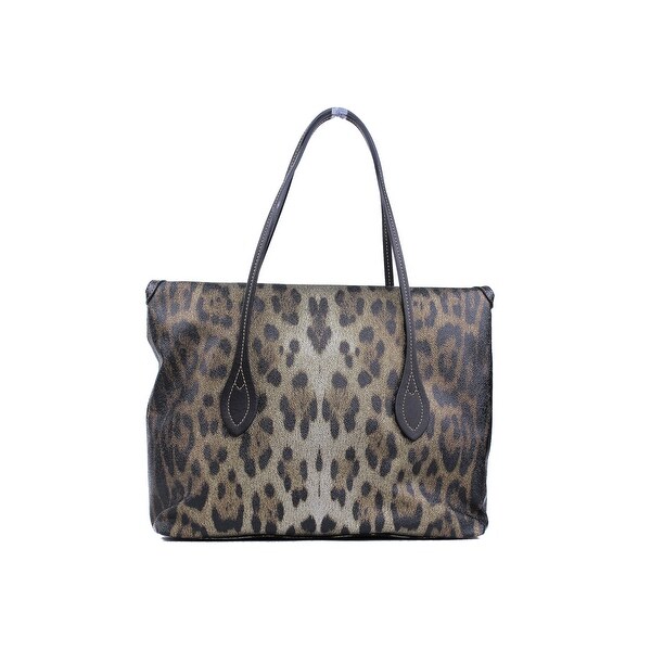 black and leopard print handbag