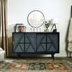 preview thumbnail 1 of 7, Bidi Mid-Century Modern Solid Wood 2-shelf Buffet by Furniture of America Black
