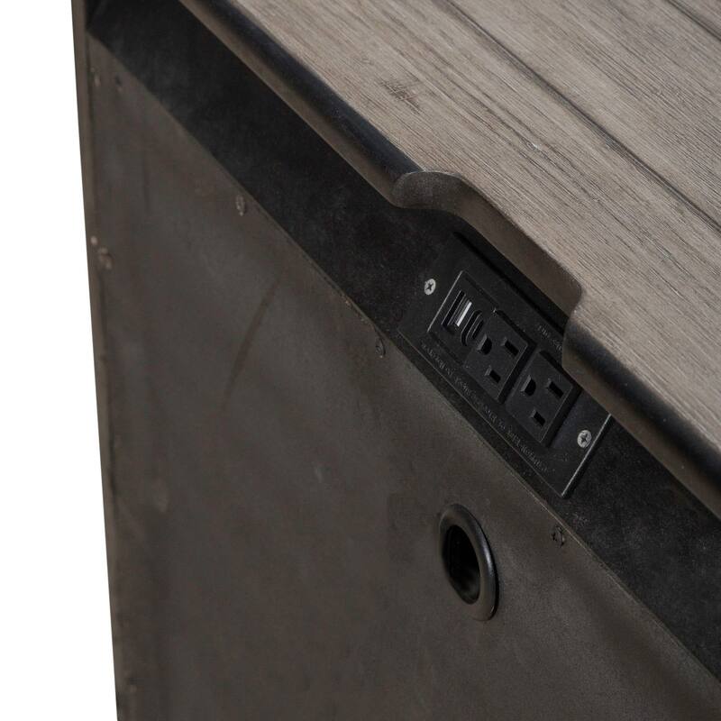 Skyview Lodge Cobblestone Bedroom Nightstand with Charging Station