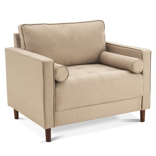 Accent Chair, Linen Lounge Sofa Couch with Pillows, Large Club