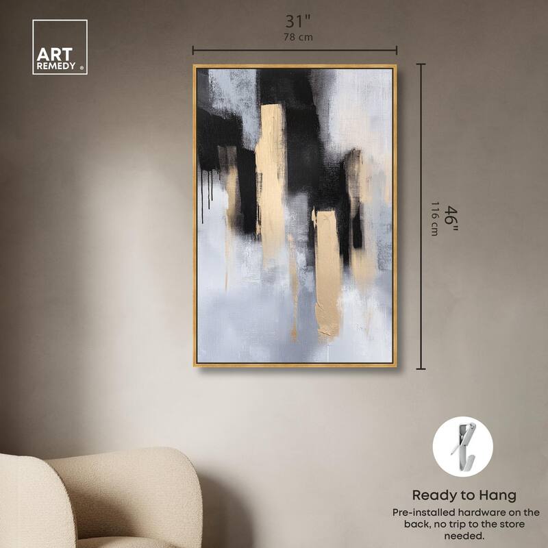Onyx and Aureolin II Canvas by Art Remedy