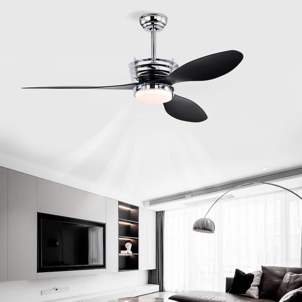 Modern Minimalist Ceiling Fan Light with 3 Blades and DC Motor, Speed Adjustment Function for Bedroom and Living Room