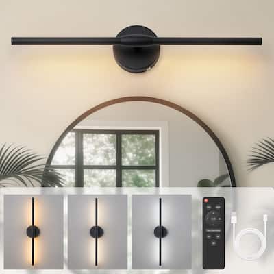 Starsky Modern 360° Rotating LED Wall Light Rechargeable with Touch Remote Black or Gold Finish