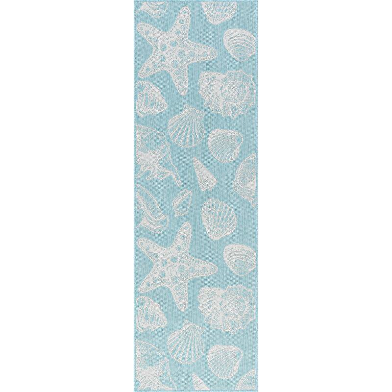 Exo Coastal Graphic Print Indoor/Outdoor Area Rug