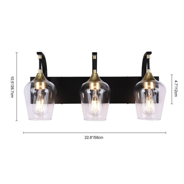 Mid-Century Modern 3-Light Glass Shaded Vanity Light