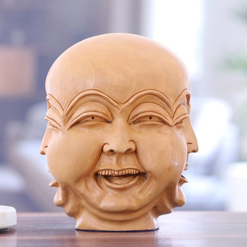 Novica Handmade Joyful Facets Wood Sculpture