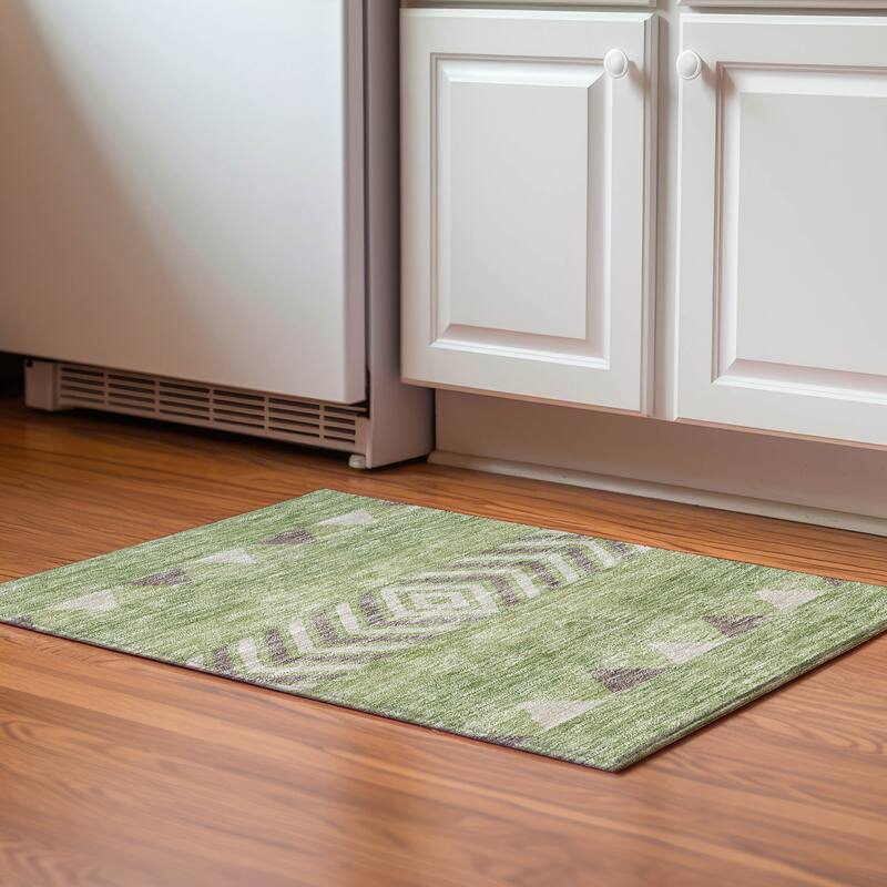 Premium Washable Super Soft Southwest Ombre Mayfield Rug - Green - 1'8" x 2'6"