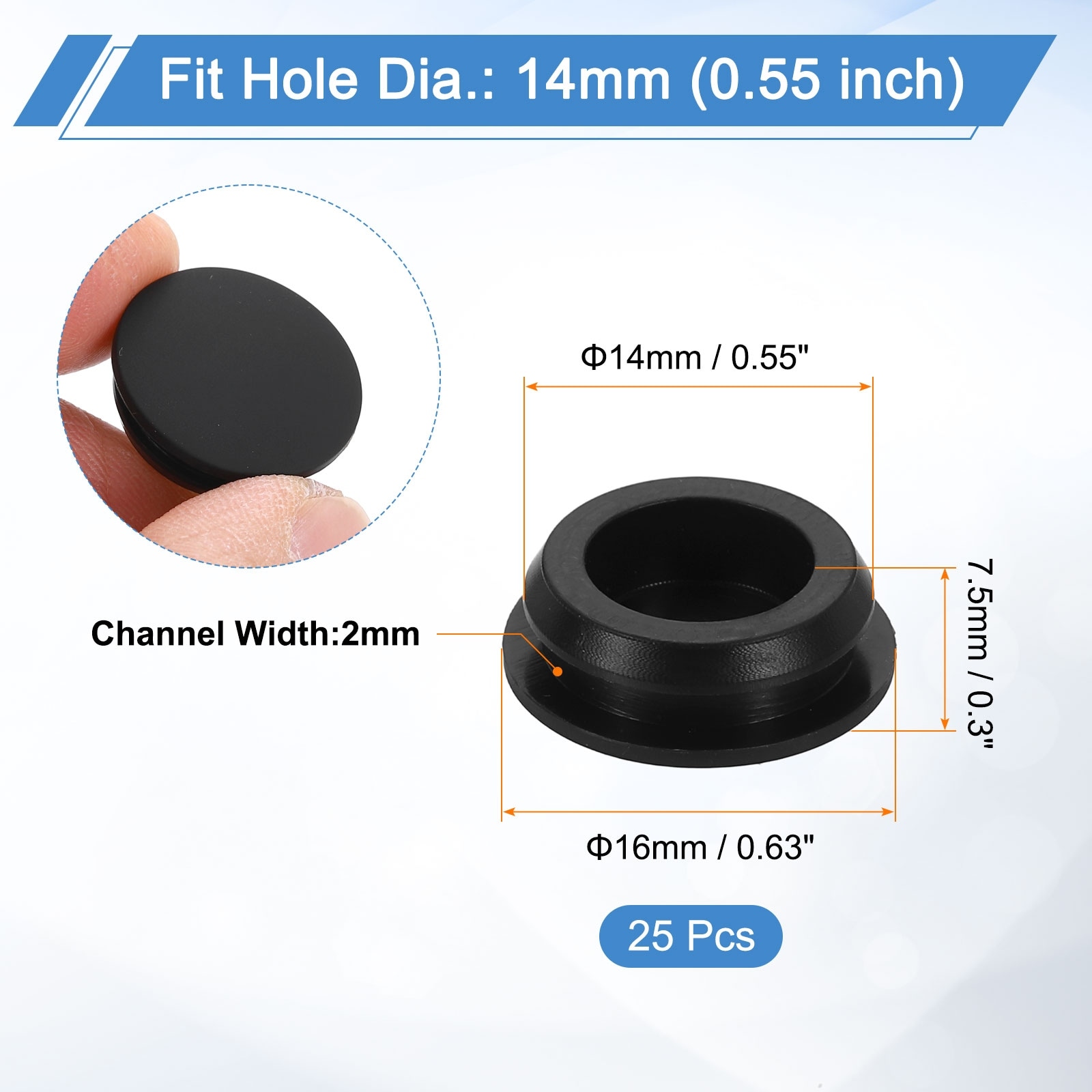 Snug Plugs, Rubber Hole Plugs Round Soft Flexible Stopper, Waterproof Silicone Plug for Round Holes Sealing Kitchen