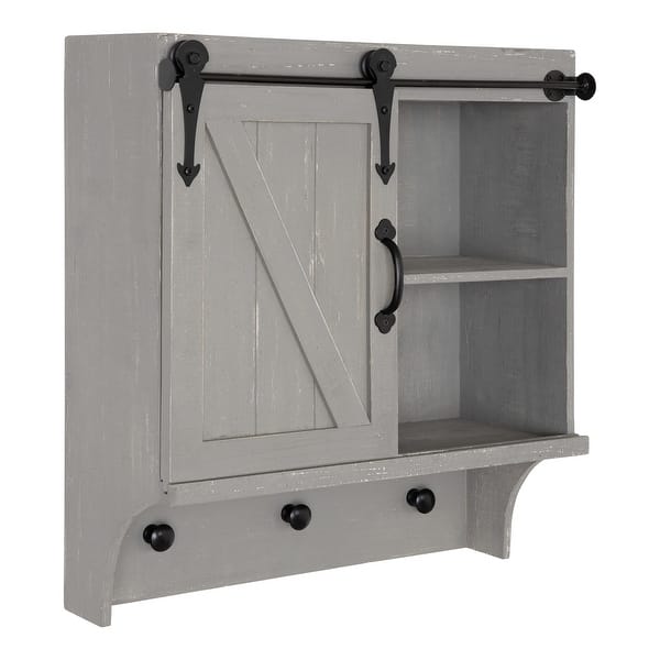 Shop Kate And Laurel Cates Barn Door Wood Wall Mounted Cabinet 18x8x20 Overstock 31728618