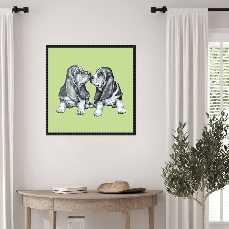 Doggie Hello by Renate Holzner Framed Canvas Wall Art Print