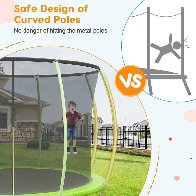 Trampoline 10FT 12FT 14FT 16FT, Trampolines for Kids & Adults