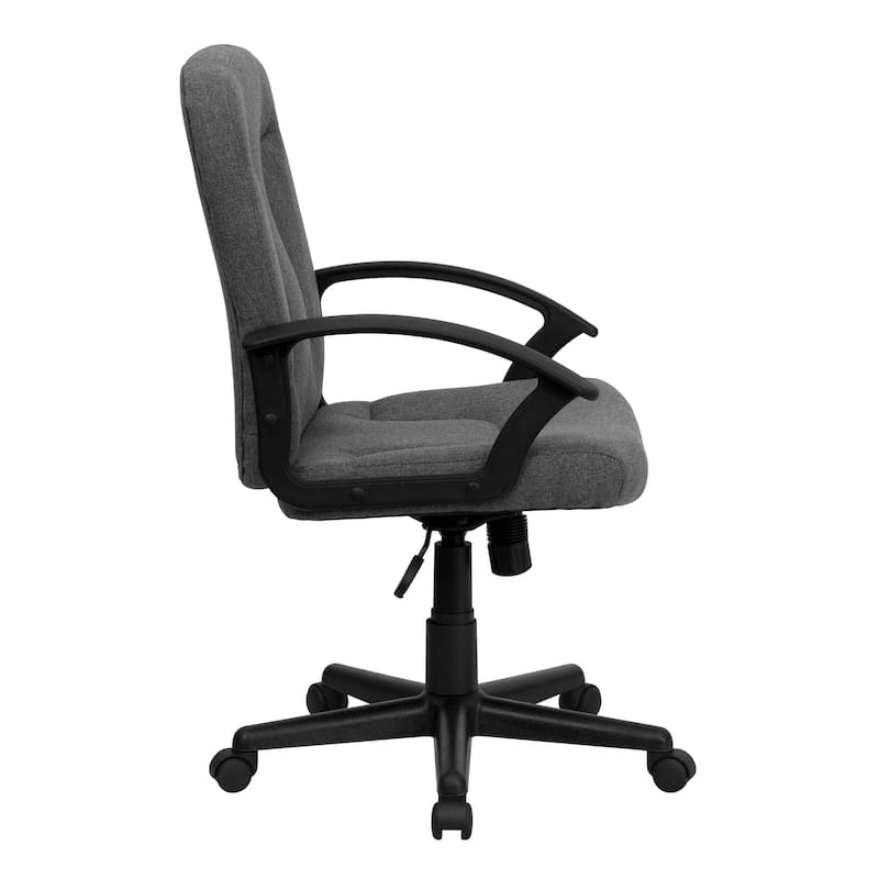 Mid-Back Fabric Executive Swivel Office Chair with Nylon Arms