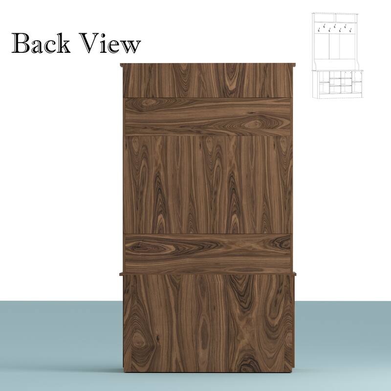 68.5inch Coat Rack Shoe Bench 4 in 1 Hall Tree Entryway Storage Bench
