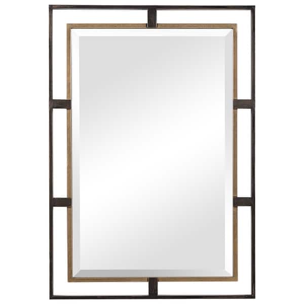 slide 2 of 5, Uttermost Carrizo Gold and Bronze Rectangle Mirror