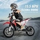 preview thumbnail 5 of 9, 36V Ride On Motorbike for Kids 14 Plus LED Lights Music USB Port - 48.03 x 25.2 x 33.07 in